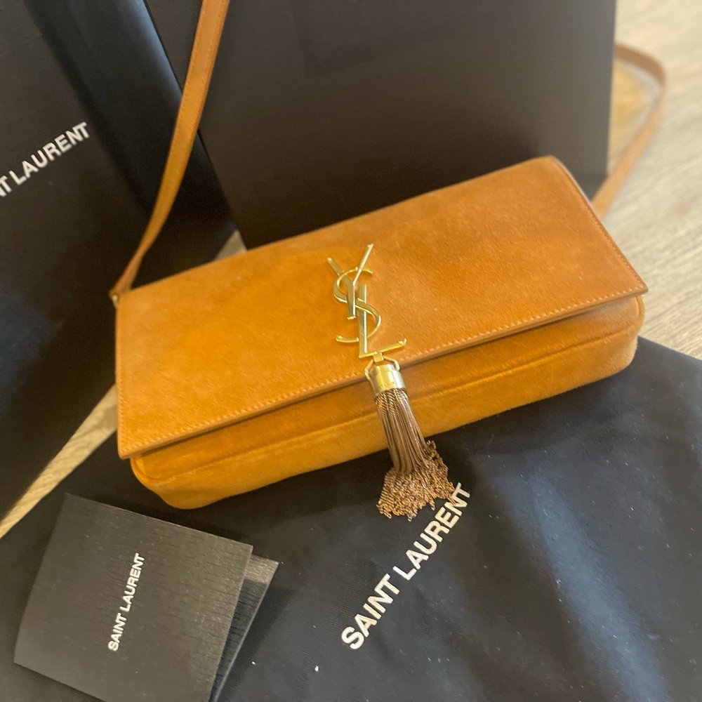 Saint Laurent Monogram Kate 99 Suede Tassel Bag